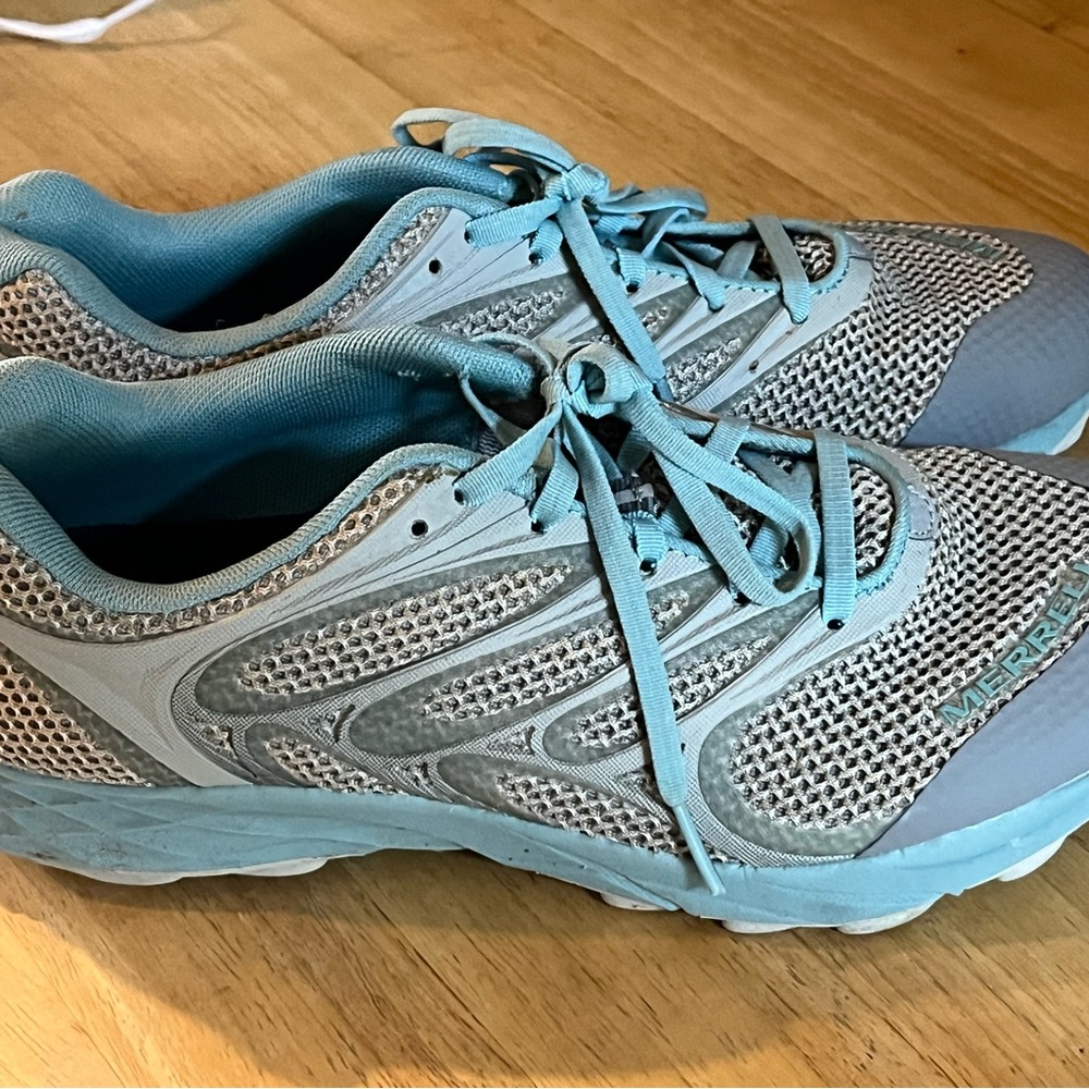 Merrell Blue and Gray Athletic Shoes with Breathable Mesh